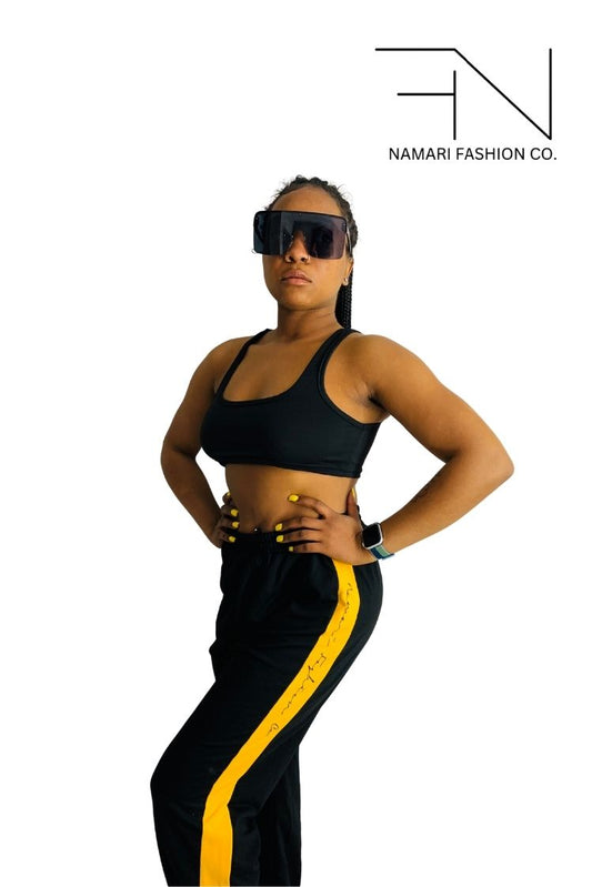 Yellow strip sweats